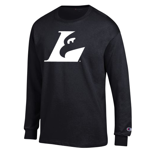  Champion Black Long Sleeve T Shirt - Eagle L