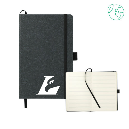  5.5 x 8.5 Black FSC Mix Recycled Leather Bound Journal - Eagle L
