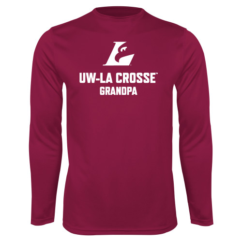  Maroon Performance Long Sleeve Shirt - UWL Grandpa