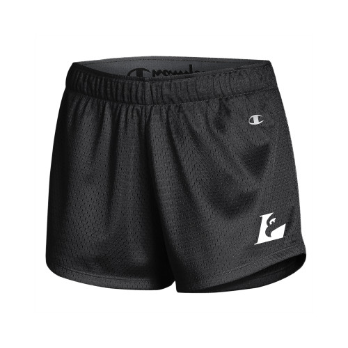  Champion Womens Black Mesh Short - Eagle L
