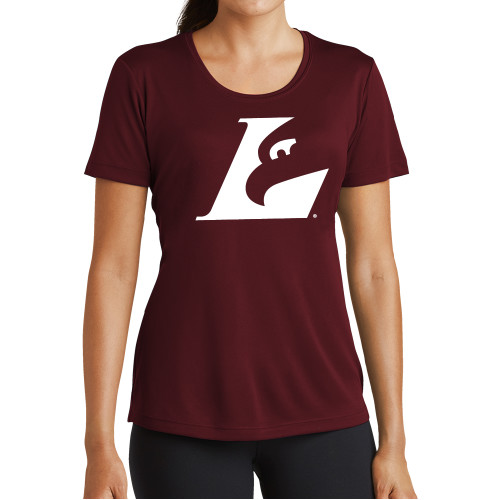  Womens Maroon Performance Short Sleeve Tee - Eagle L