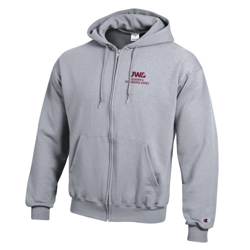  Champion Heather Grey Full Zip Hood - UWL Geography and Environmental Science
