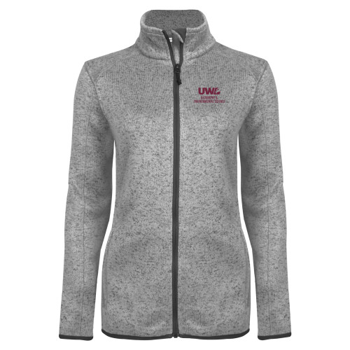 Womens Grey Heather Fleece Jacket - UWL Geography and Environmental Science