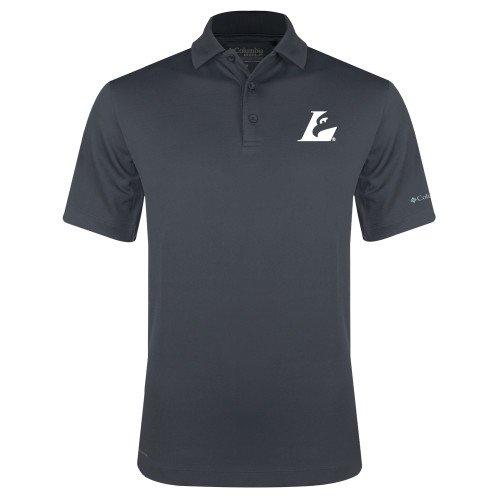  Columbia Charcoal Omni Wick Drive Polo - Eagle L EMB