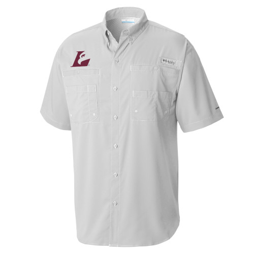  Columbia Cool Grey Tamiami Performance Short Sleeve Shirt - Eagle L EMB