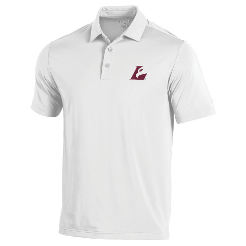  Under Armour White Performance Polo - Eagle L EMB
