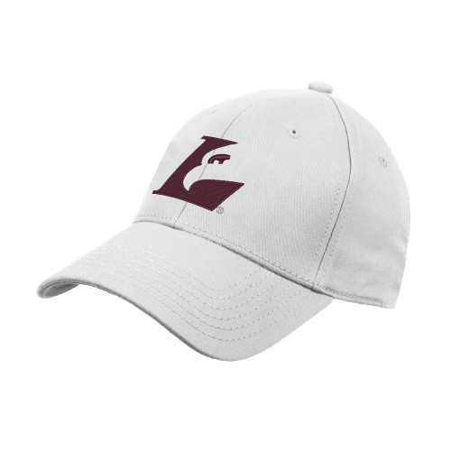  White Structured Adjustable Pro Style Hat - Eagle L EMB