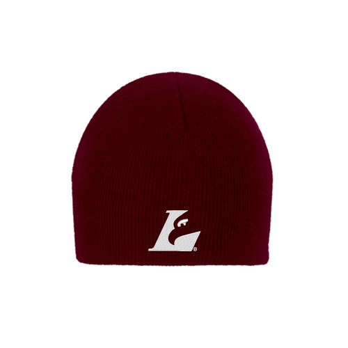  Maroon Knit Beanie - Eagle L EMB