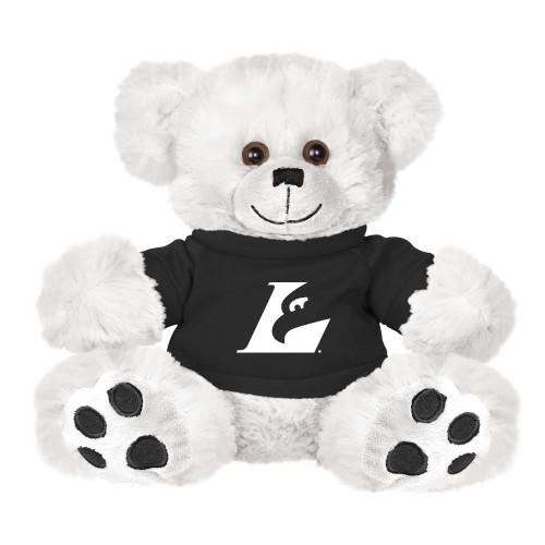  Plush Big Paw 8 1/2 inch White Bear w/Black Shirt - Eagle L