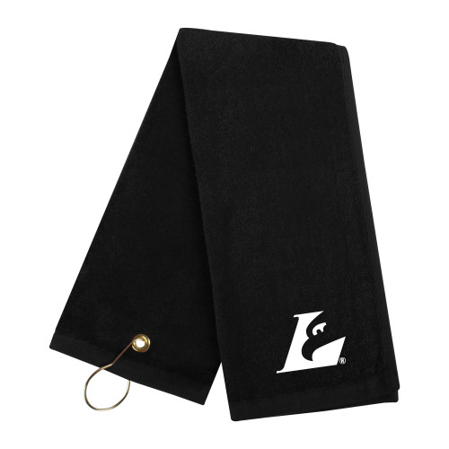  Black Golf Towel - Eagle L EMB