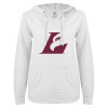 Thumbnail image for  ENZA Womens White V Notch Raw Edge Fleece Hoodie