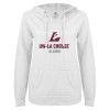 Thumbnail image for  ENZA Womens White V Notch Raw Edge Fleece Hoodie