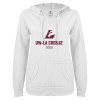 Thumbnail image for  ENZA Womens White V Notch Raw Edge Fleece Hoodie