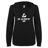 Thumbnail image for  ENZA Womens Black V Notch Raw Edge Fleece Hoodie