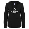 Thumbnail image for  ENZA Womens Black V Notch Raw Edge Fleece Hoodie