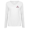 Thumbnail image for  Womens White Long Sleeve V Neck Tee 