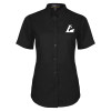 Thumbnail image for  Womens Black Twill Button Up Short Sleeve