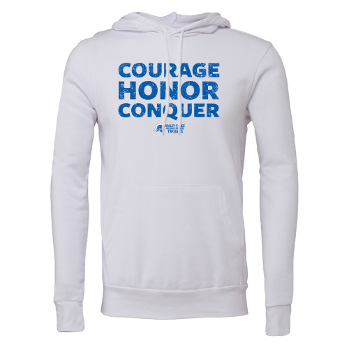  Bella + Canvas White Fleece Hood - Courage Honor Conquer VFMC
