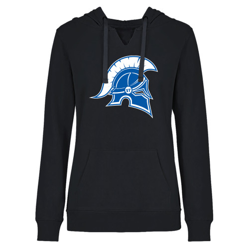  Womens Plus Black Hoodie - Helmet Primary Athletic Mark