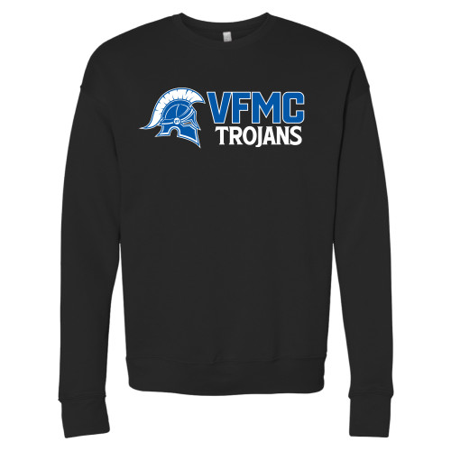  Bella + Canvas Black Fleece Crew - VFMC Trojans