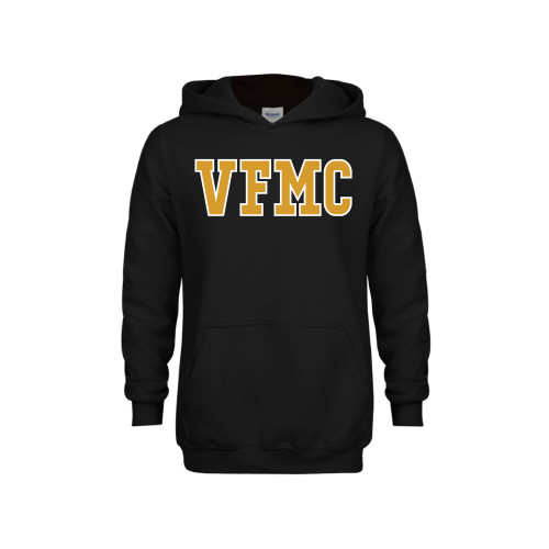  Youth Black Fleece Hoodie - Vintage VFMC Flat