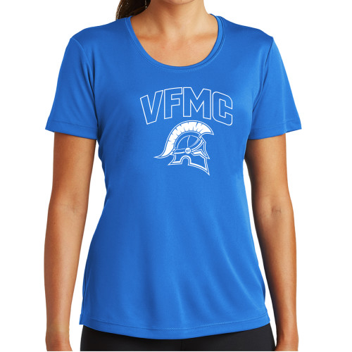  Womens Royal Performance Tee - VFMC Helmet Curved