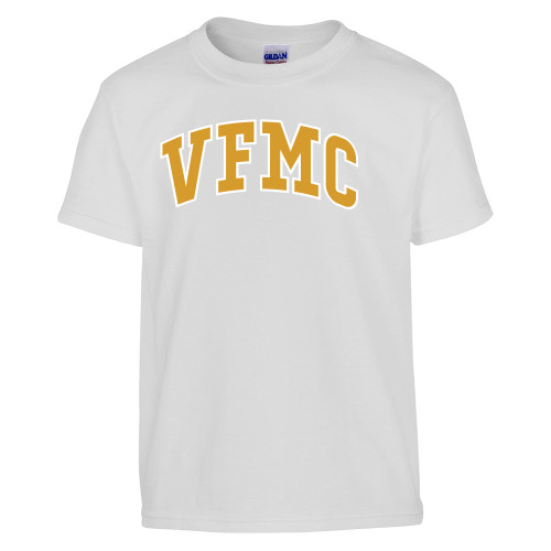  Youth White T Shirt - Vintage VFMC Arched