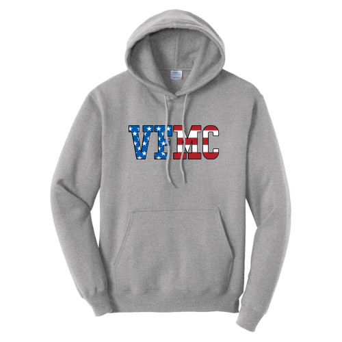  Tall Athletic Heather Fleece Hoodie - VFMC American Flag Flat