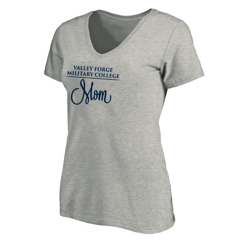  Womens Plus Heather Grey V Neck T Shirt - VFMC - Mom