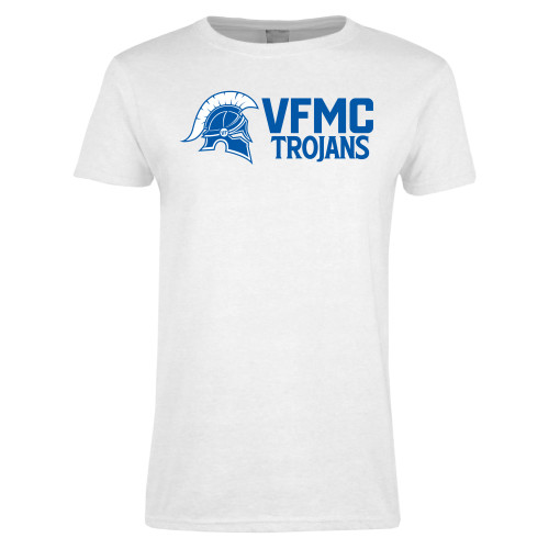  Womens White Short Sleeve Tee - VFMC Trojans
