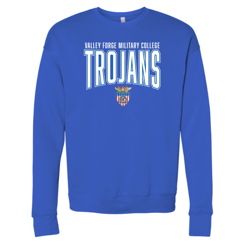  Bella + Canvas Royal Fleece Crew - Trojans Arched with Capsheild