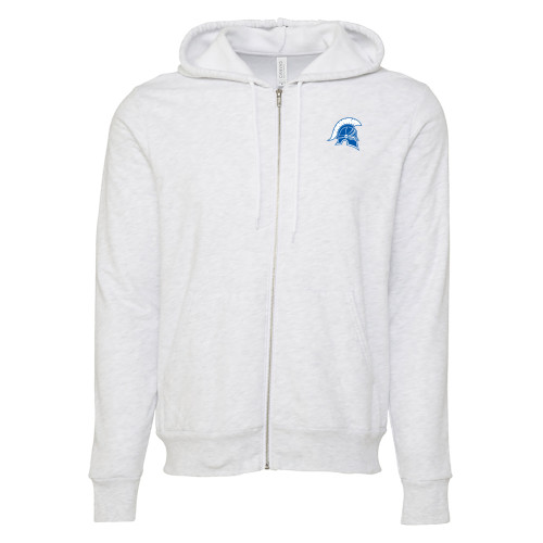  Bella + Canvas Ash Grey Full Zip Hood - Helmet Primary Athletic Mark
