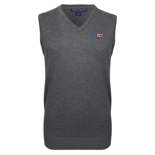  Charcoal VNeck Sweater Vest - VFMC American Flag Flat