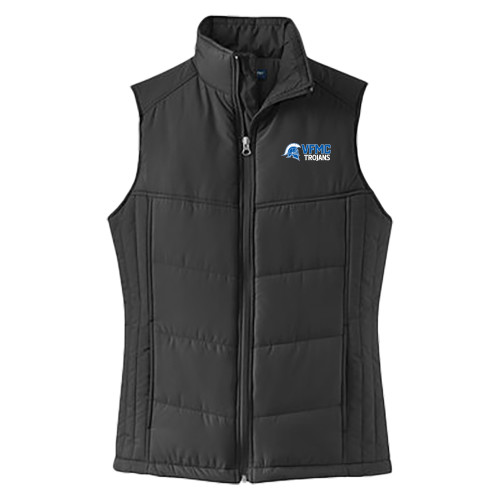  Womens Black Puffer Vest - VFMC Trojans