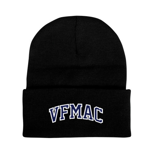 Vally Forge Military Black Knit Beanie w/Cuff