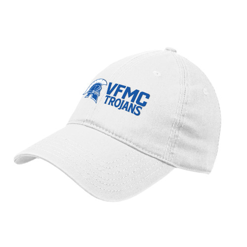  White Unstructured Adjustable Low Profile Hat - VFMC Trojans
