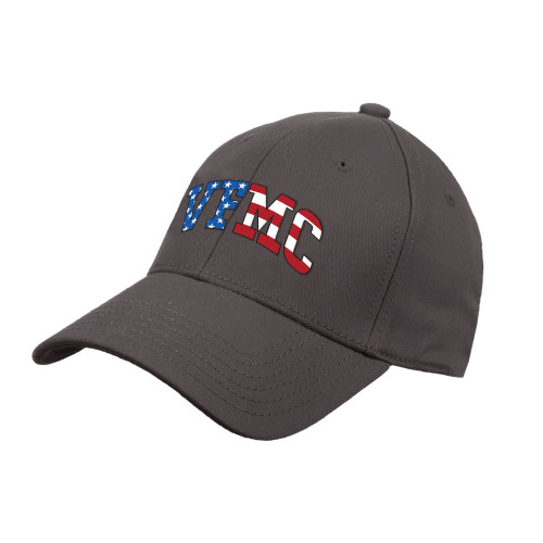  Charcoal Structured Adjustable Pro Style Hat - VFMC American Flag Arched