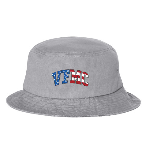  Sportsman Grey Bucket Hat - VFMC American Flag Arched