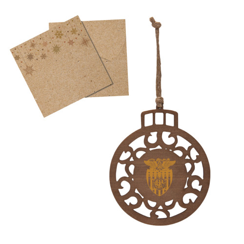  Wood Holiday Ball Ornament - Capshield Engraved