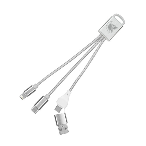  3 in 1 Silver Cable - Helmet Primary Athletic Mark Engraved