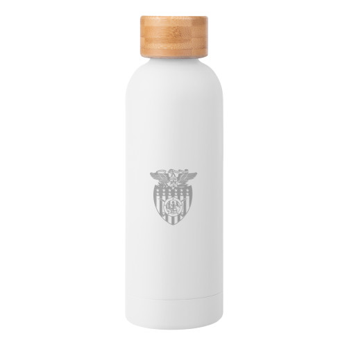  Blair White Stainless Steel Bottle w/ Bamboo Lid 17 oz - Capshield Engraved