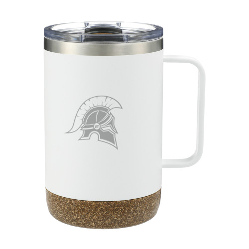  Valhalla Vacuum Insulated Camp White Mug 14oz - Helmet Primary Athletic Mark Engraved
