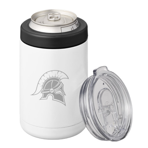  2 in 1 White Can Cooler Tumbler 12oz - Helmet Primary Athletic Mark Engraved