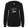 Thumbnail image for  ENZA Womens Black V Notch Raw Edge Fleece Hoodie