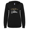 Thumbnail image for  ENZA Womens Black V Notch Raw Edge Fleece Hoodie