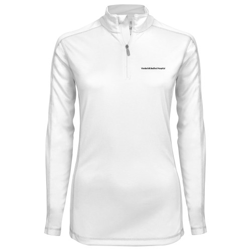  Syntrel Womens White Interlock 1/4 Zip - Vanderbilt Bedford Hospital