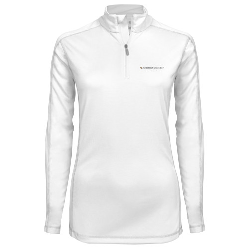  Syntrel Womens White Interlock 1/4 Zip - Vanderbilt LIFEFLIGHT