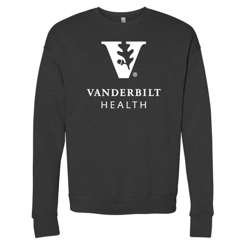  Bella + Canvas Dark Grey Heather Fleece Crew - Vanderbilt Health