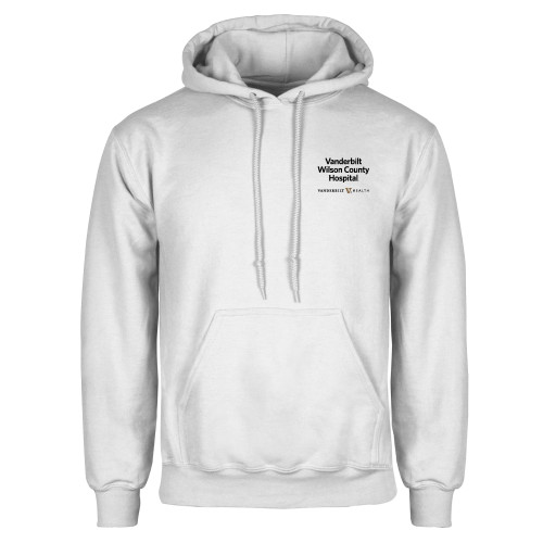  White Fleece Hoodie - Vanderbilt Wilson County Hospital Stacked