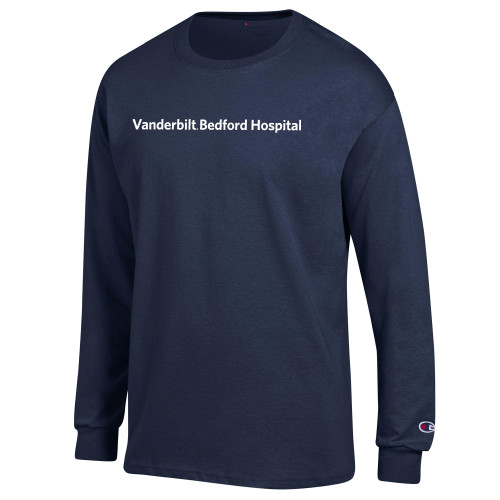  Champion Navy Long Sleeve T Shirt - Vanderbilt Bedford Hospital